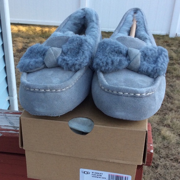 UGG W ANSLEY FUR BOW SLIPPERS - Picture 2 of 8
